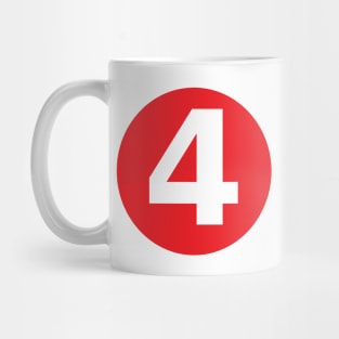 Number 4 Big Red Dot Letters & Numbers Mug